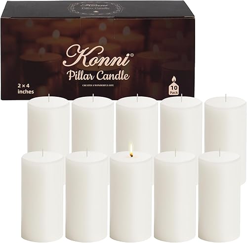Miniatura 16 de KONNI Juego de 3 velas de pilar rojo sin perfume de 3 x 4 pulgadas, velas de 39 horas de combustión, velas redondas grandes sin humo y sin goteo