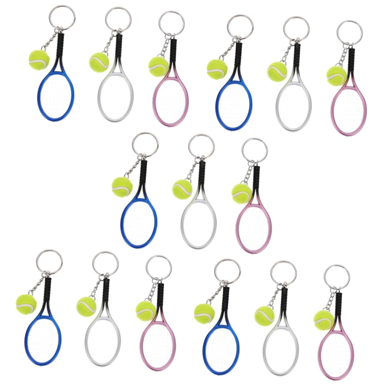 GALPADA 9 Piezas Tenis Llavero Mini Llavero Voleibol Decoraciones Del Coche Mini Juguetes a Granel Llavero Amantes Del Tenis Llavero Metálico Adorno Tenis El Plastico Bolsas Portátil