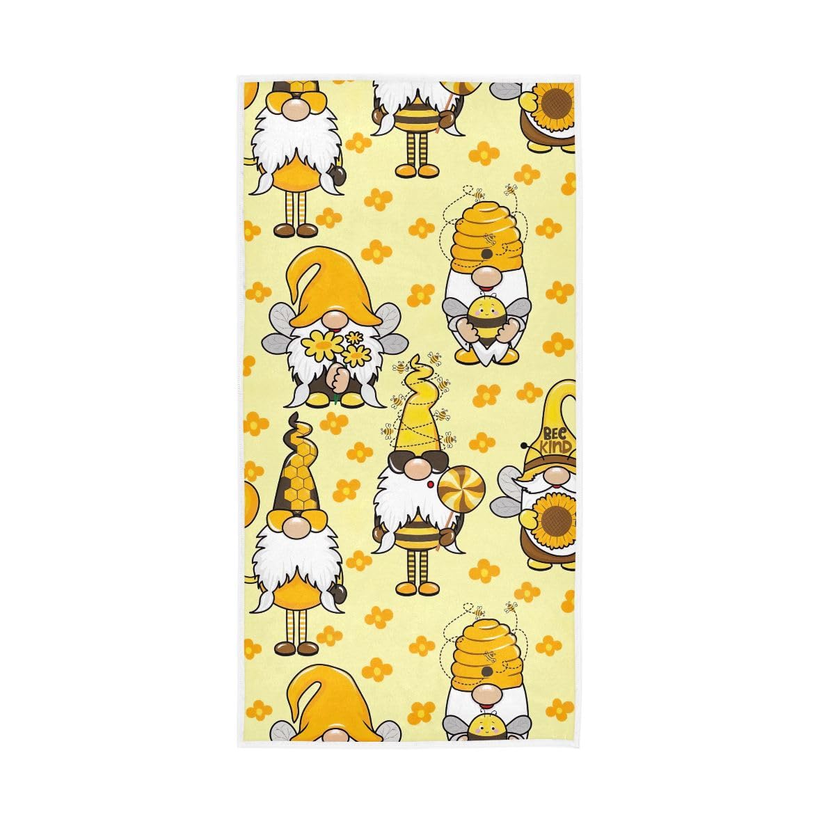 HUYGD Garden Honeybee Gnomes Design Hand Towel Soft Washcloths Lightweight Towels 15 x 30 Inch