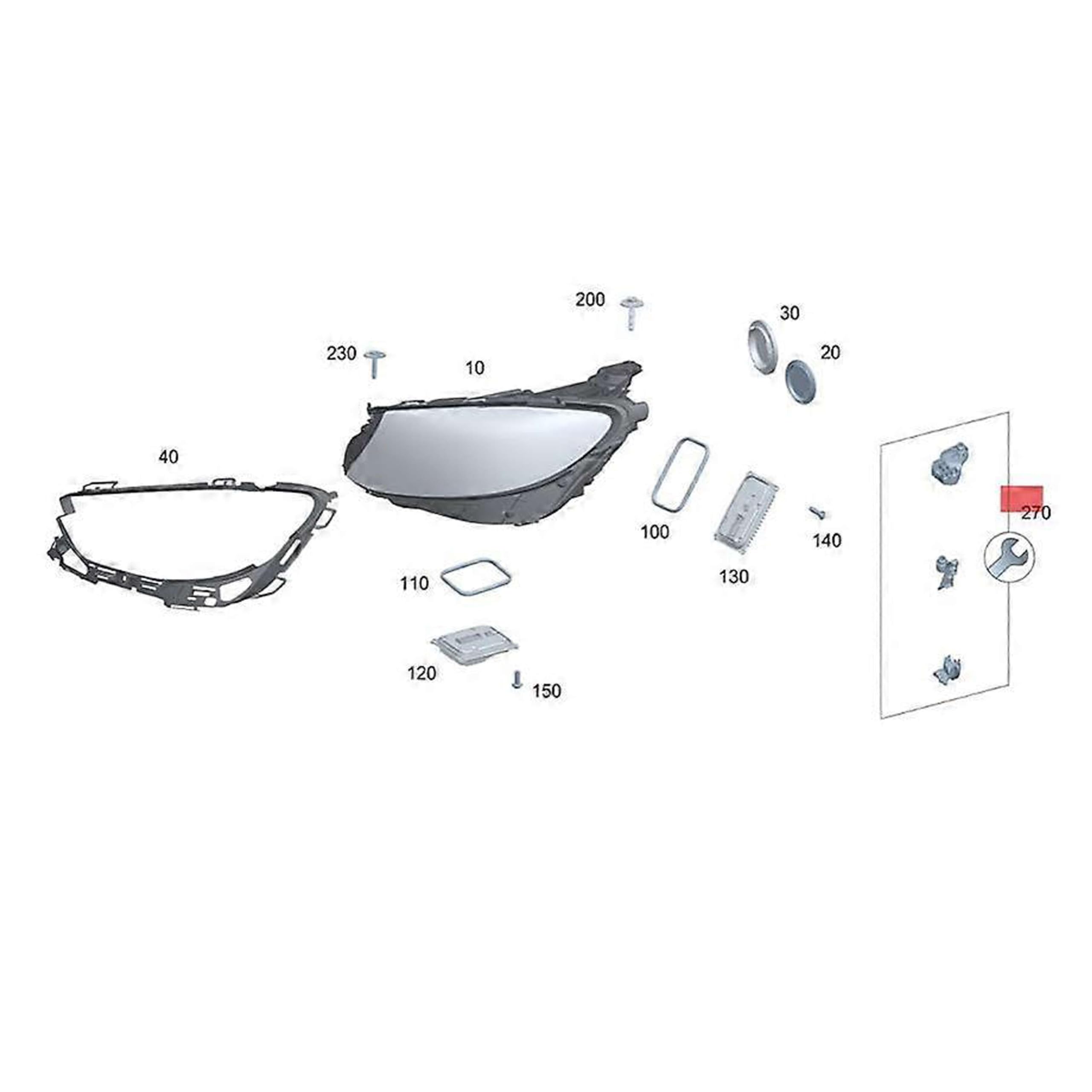 INLY Kit de réparation de phare gauche compatible avec Mercedes Classe E W213 A2138202300 2138202300 (2016-2020)