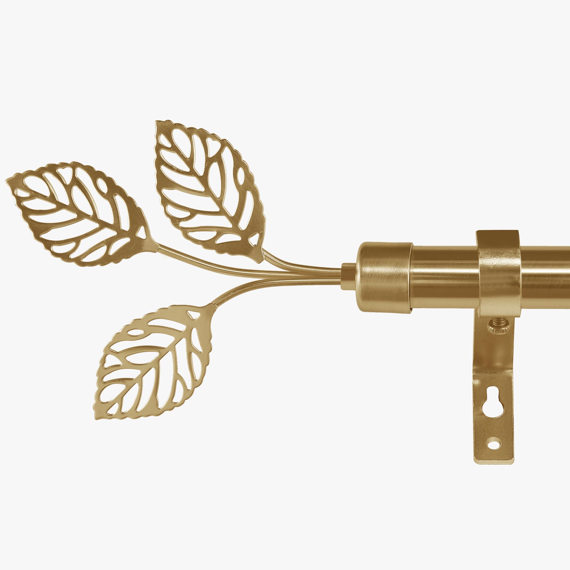 Antique Brass Leaf Curtain Rod - Heavy Duty -11