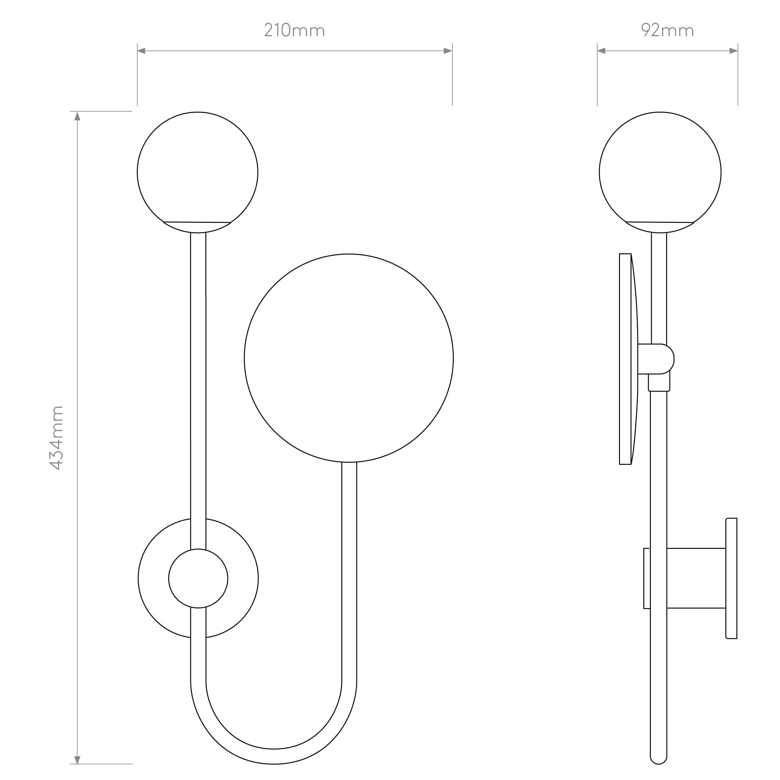 Astro Orb - Specchio ingranditore da bagno dimmerabile, grado di protezione IP44, cromato lucido, lampada G9, progettato in Gran Bretagna, 1424001