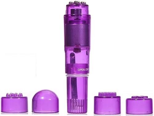 Miniatura 3 de Finever Mini bolígrafo masajeador de mano con 4 cabezales para cara, cuello, cabeza, espalda (paquete de 2 unidades, azul)