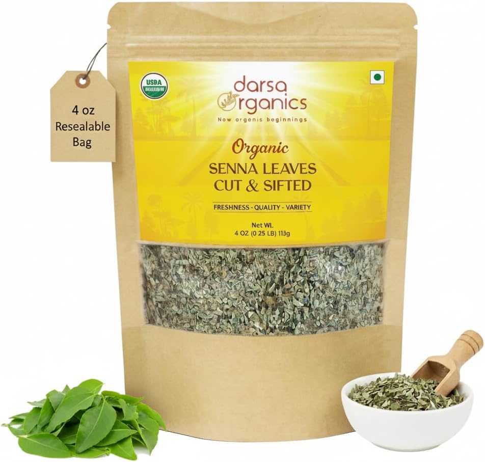 Senna Powder 8 oz - USDA Organic Senna Leaf Powder, Cassia Angustifolia, Perfect for Herbal Wellness & Organic Senna Tea, Gluten Free, Non-GMO, Vegan, Kosher Certified (Pack of 2)