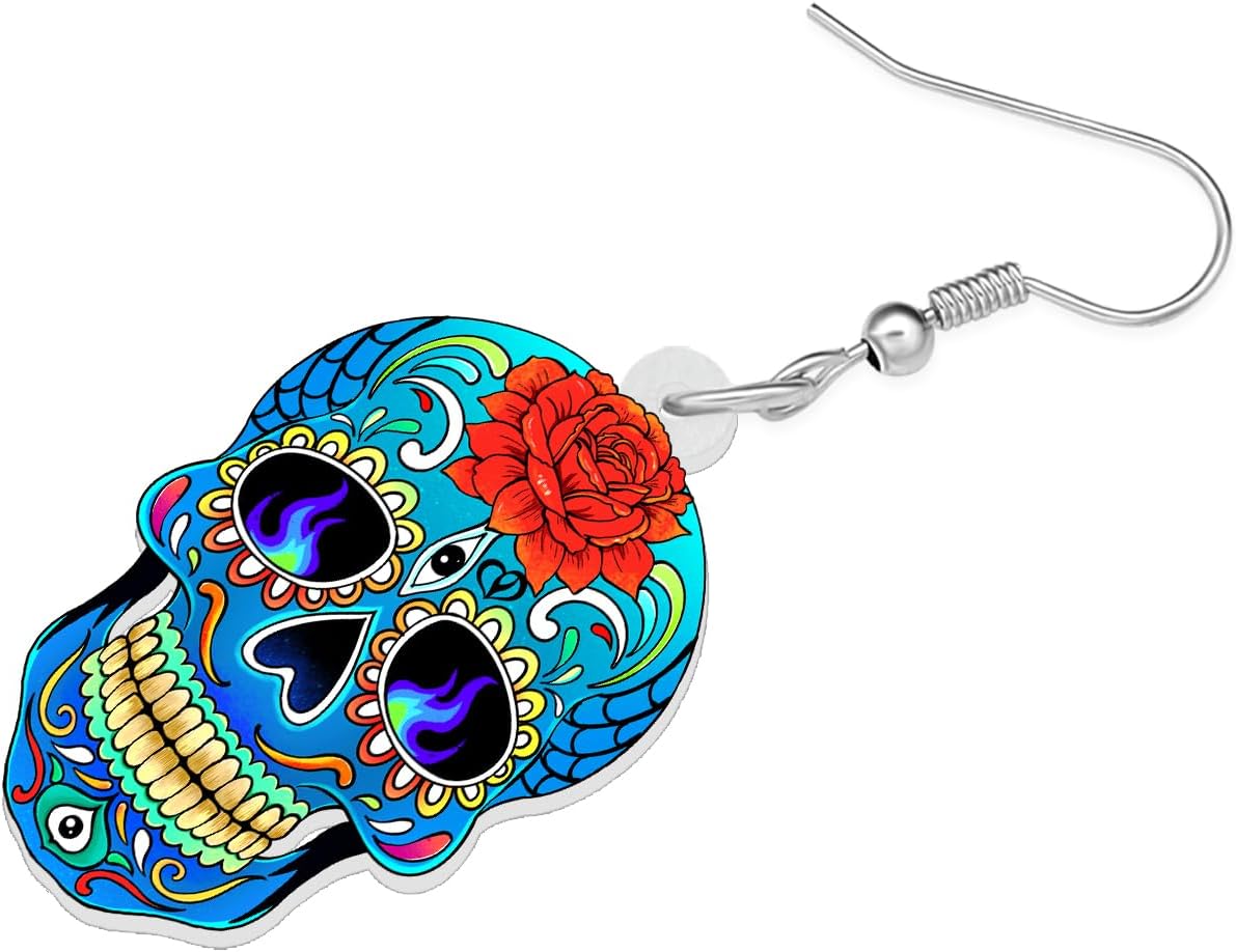 DALANE Boucles D'oreilles Pendantes En Acrylique Avec Tête De Mort Pour