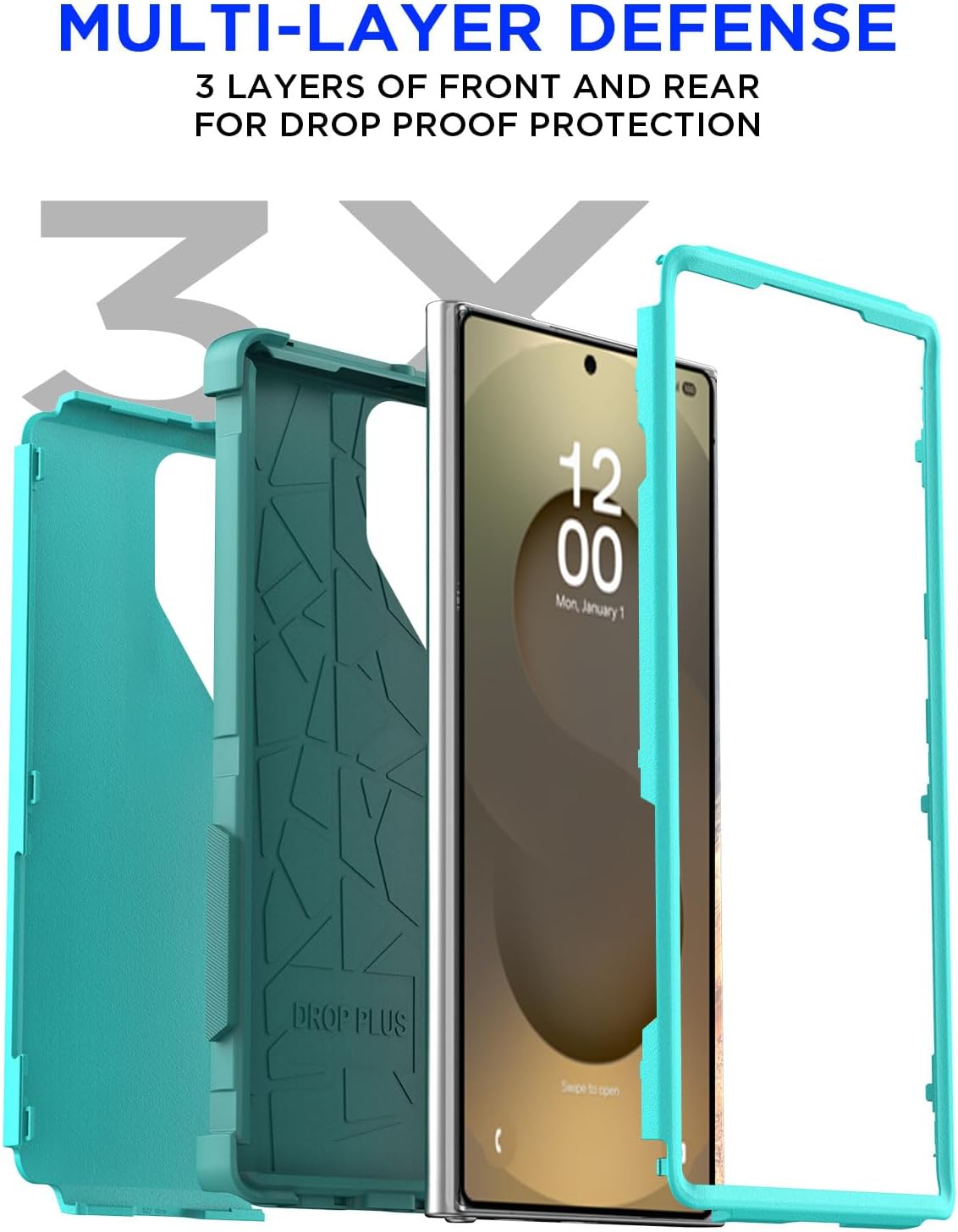 AICase for Samsung Galaxy S25 Ultra Case,3-Layer Heavy Duty Pocket-Friendly Rugged Durable Military Grade Protection Shockproof/Drop Proof/Dust Proof Protective Cover for Galaxy S25 Ultra 2025_3 - Image 2