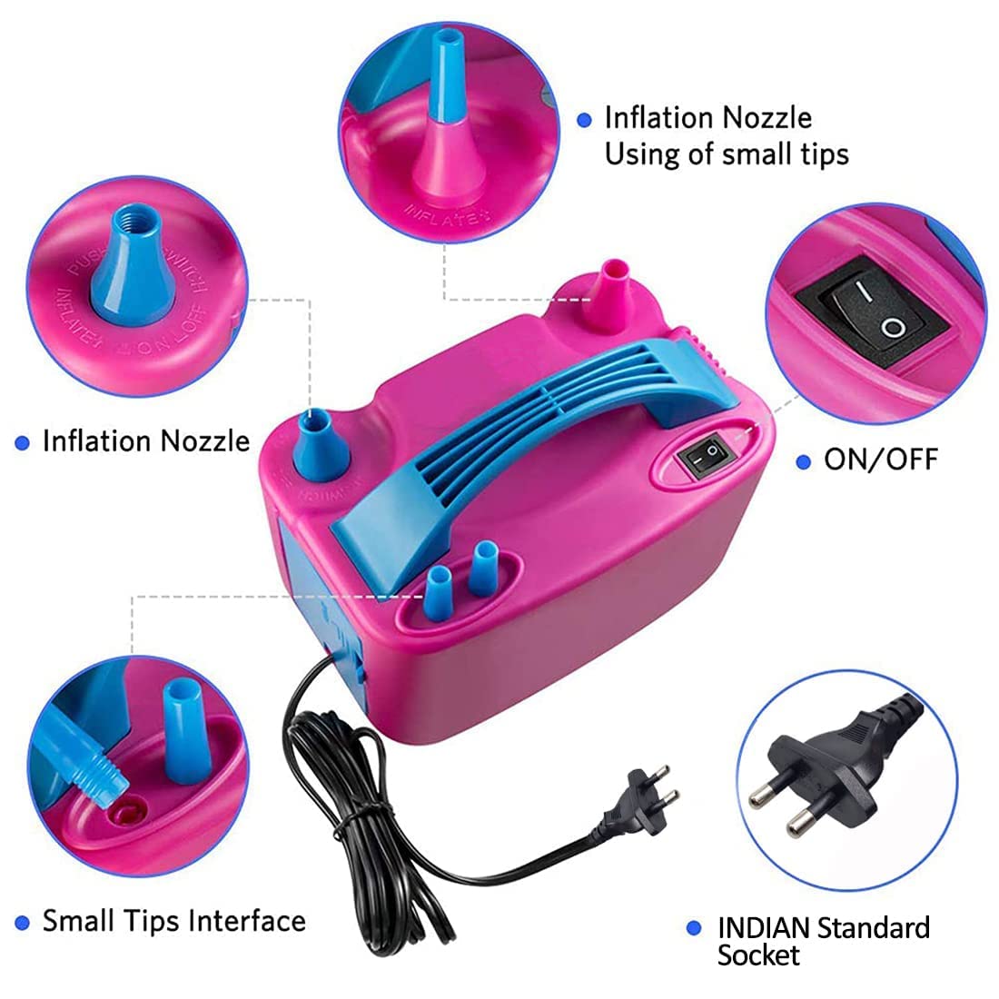 X14 STORE High Power Electric Balloon Machine Inflator Air Pump for Foil Balloon Inflatable Toy and Other Accessories Wedding Party Balloon Air Pumper for 14+ Years Boys, Girls 2