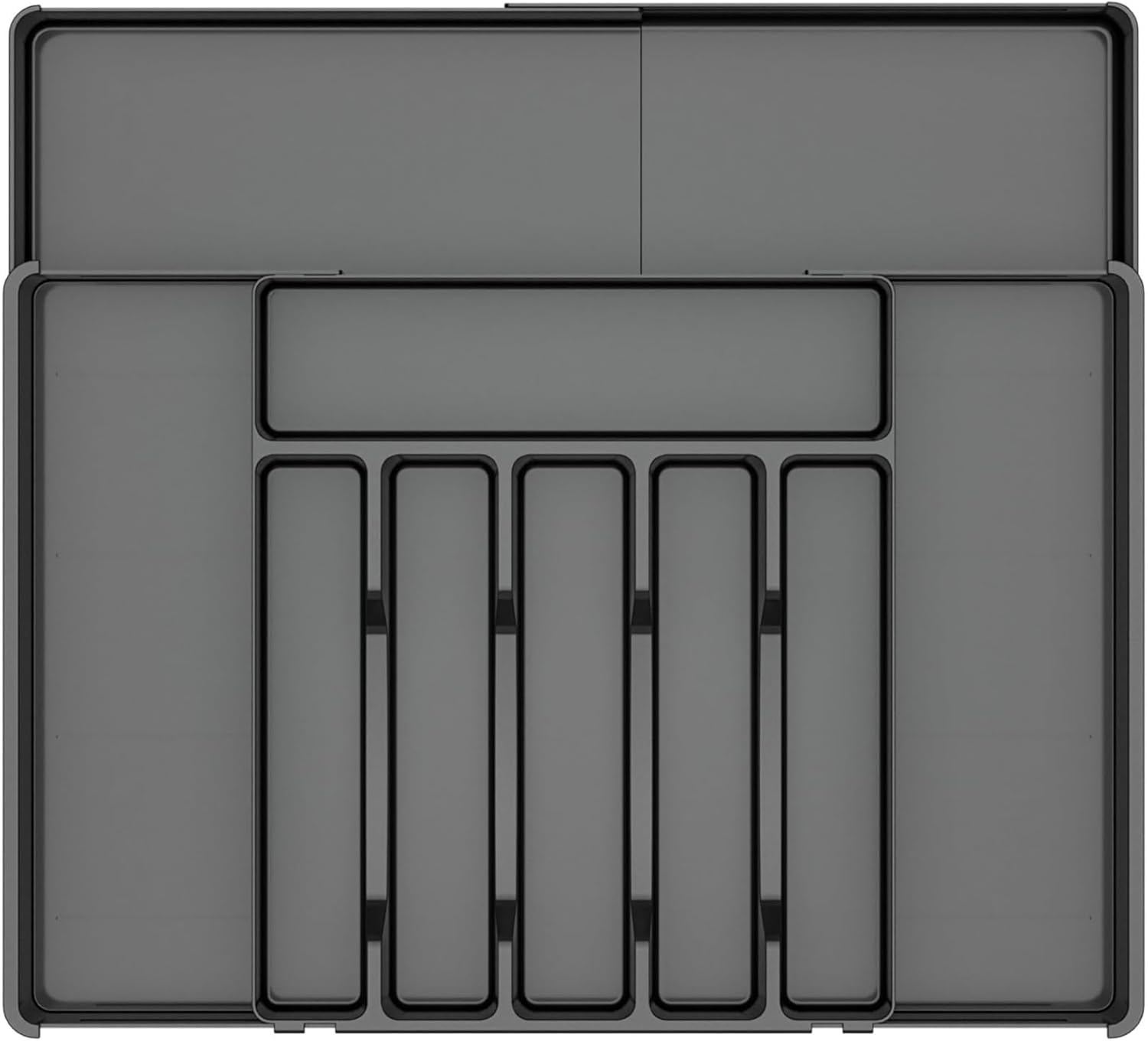 Charmofun Portaposate da Cassetto, Organizer Cucina Espandibile con 9 Scomparti, Nero