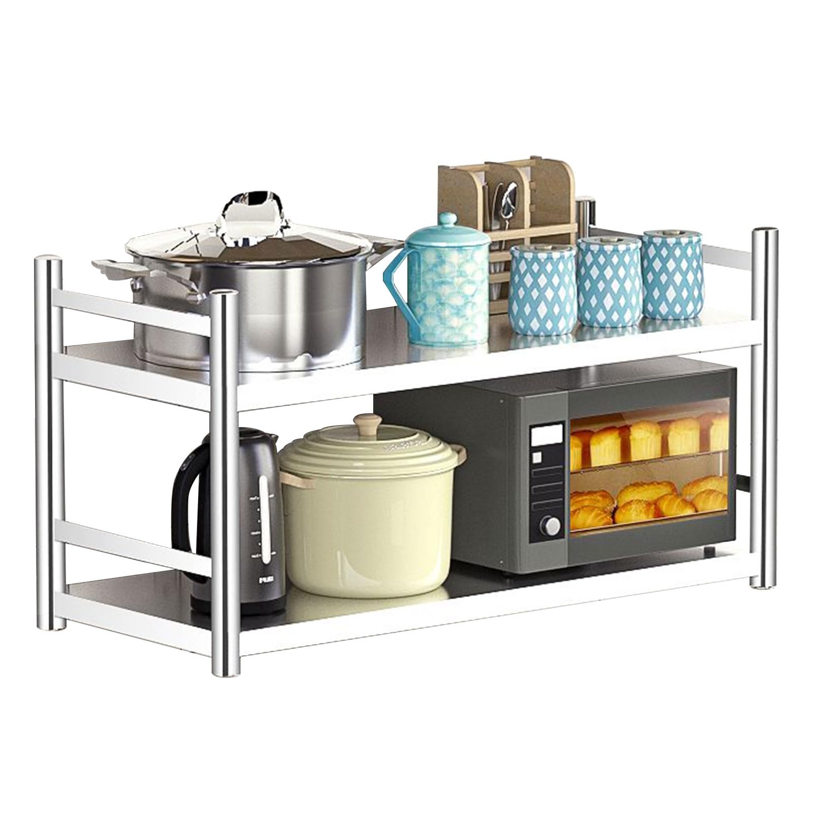 Support micro-ondes en acier inoxydable pour organiser votre cuisine