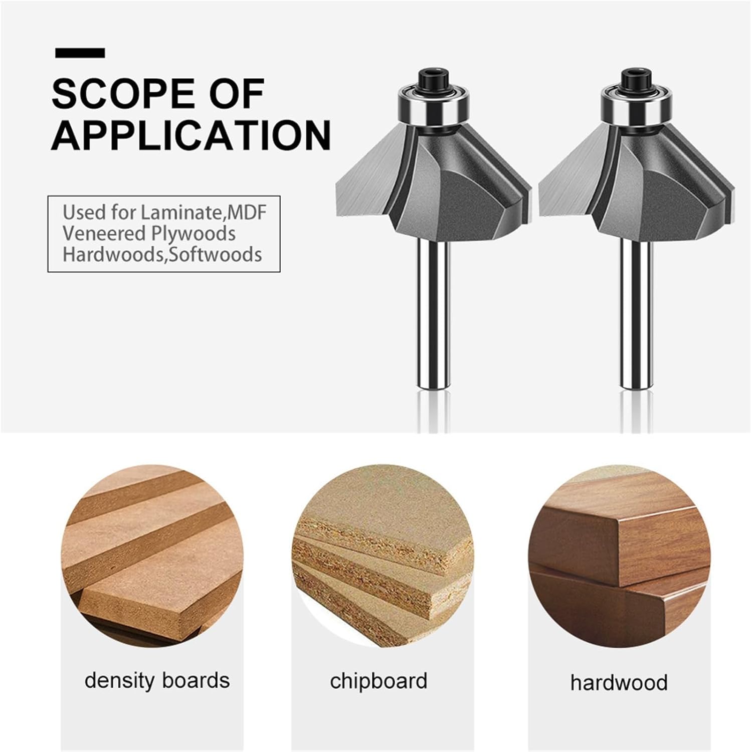 45° Bevel Chamfering Router Bit | Wood Trimming & Engraving Cutter Head for Milling Machine(1/2*1)