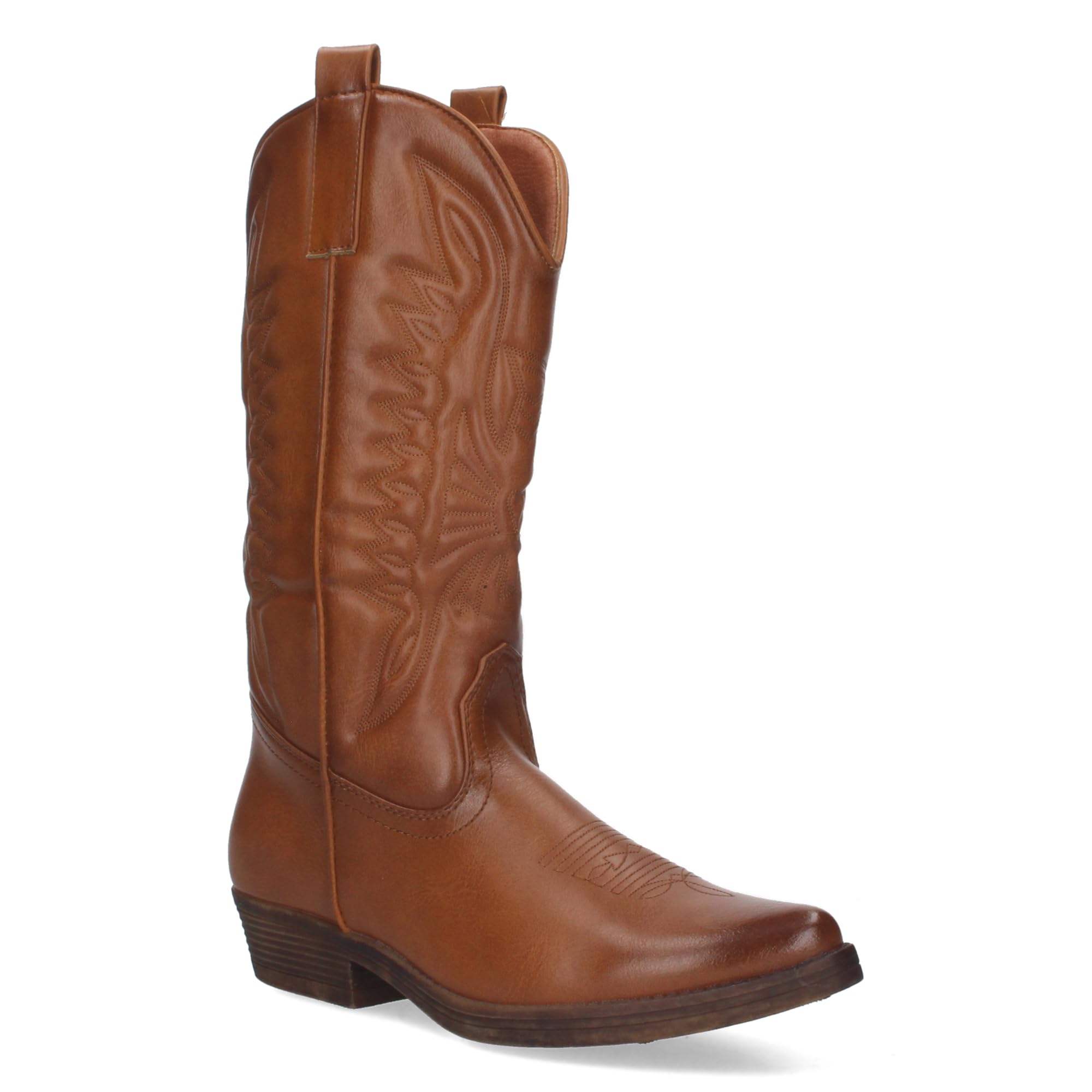 shoes&blues.es Bota de Tacon para Mujer, Comodos, con Bordado, Estilo Cowboy