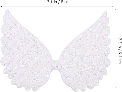 Miniatura 7 de Kisangel Adornos de alas de ángel, 30 piezas de tela blanca para decoración de manualidades y juegos imaginativos (blanco)