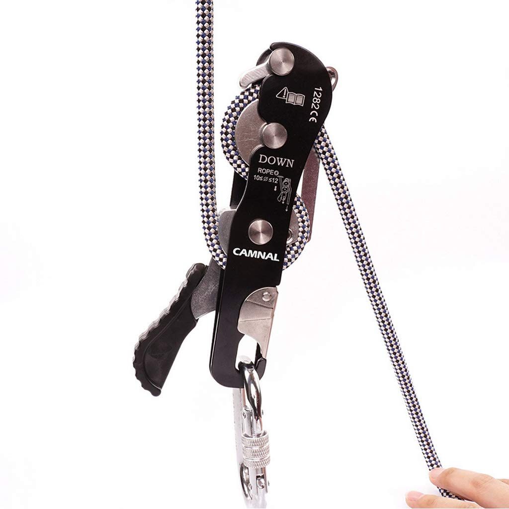 Discensore di arresto autofrenante per corda da 10-12 mm arrampicata speleologia Rappelling