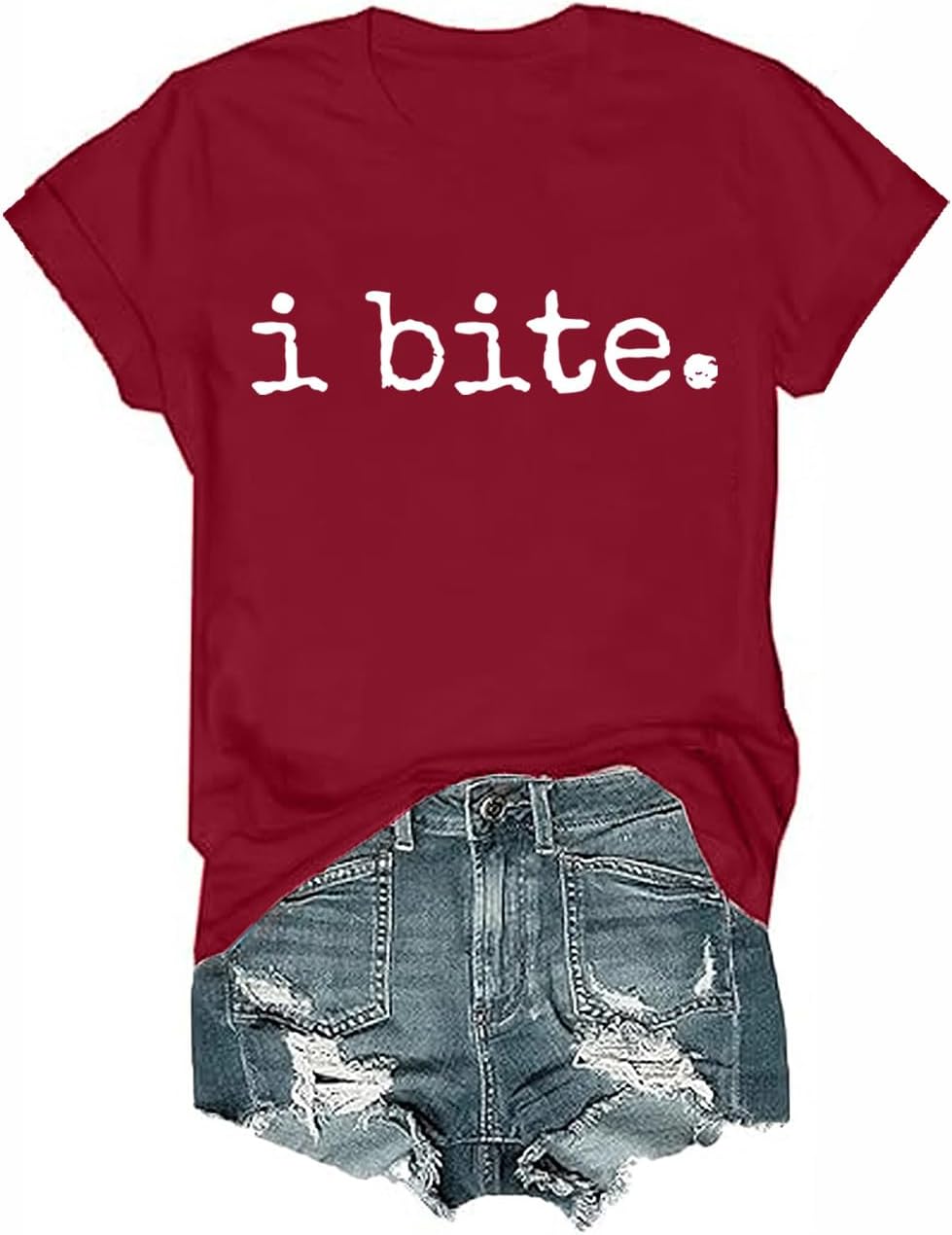 I Bite Shirt I Bite Tshirt Funny Sarcastic Dark Humor T-Shirt for Women Men