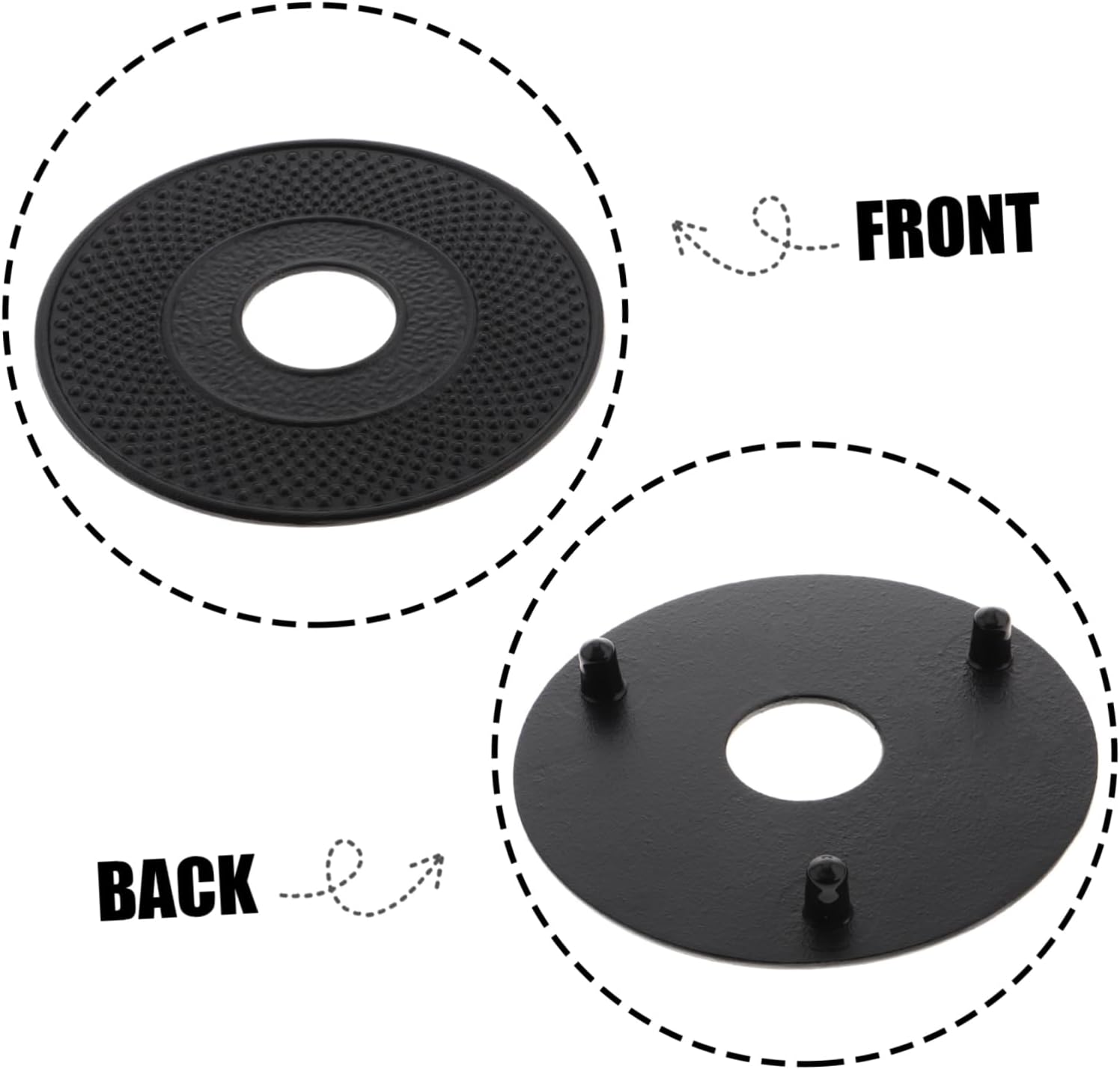 2pcs Cast Iron Teapot Stand Trivets, Japanese Style Iron Kettle Holder