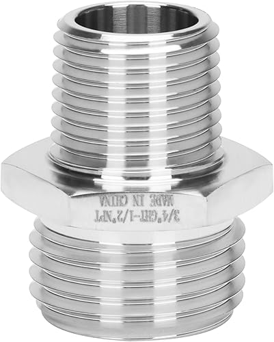 Miniatura 2 de Adaptador de manguera de jardín apto para beber, 34 pulgadas GHT macho x 12 pulgada NPT macho resistente forja manguera de jardín de acero