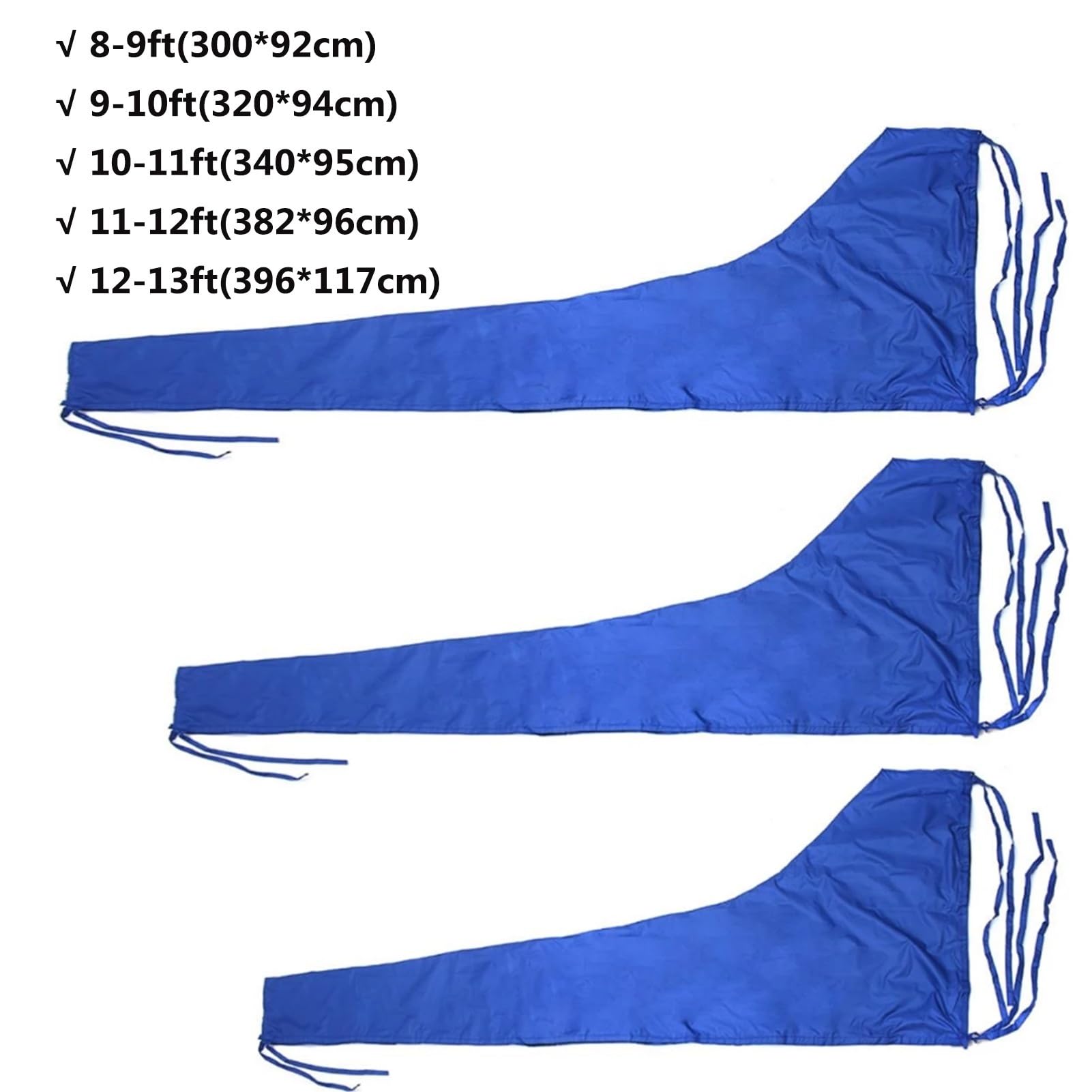 Copertura impermeabile boma randa 600D, copertura barca, per 8-9 piedi, 9-10 piedi, 10-11 piedi, 11-12 piedi, 12-13 piedi, parasole, copertura antineve, vela con boma blu(10-11ft)