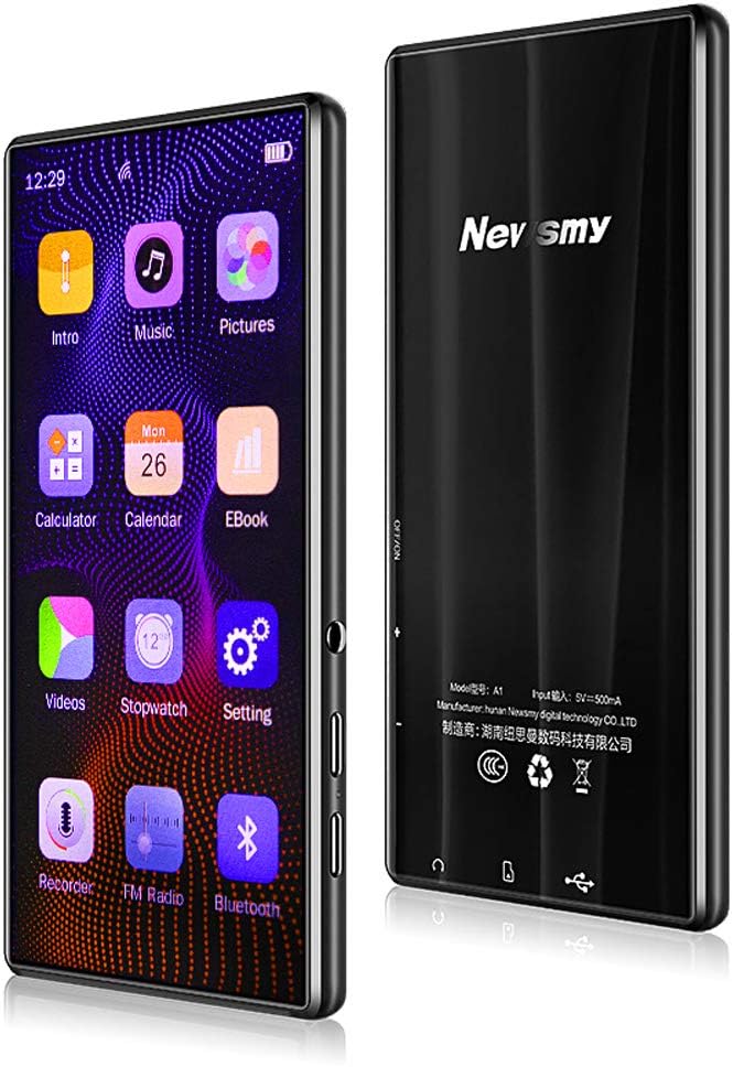 5 inch Bluetooth MP3 Player, 8GB OTG MP4 Player with 32GB TF Card, Full Touch Screen Portable HiFi Lossless Sound Music Player FM Radio Voice Recorder MP5 Video Players, Support up to 128GB TF Card