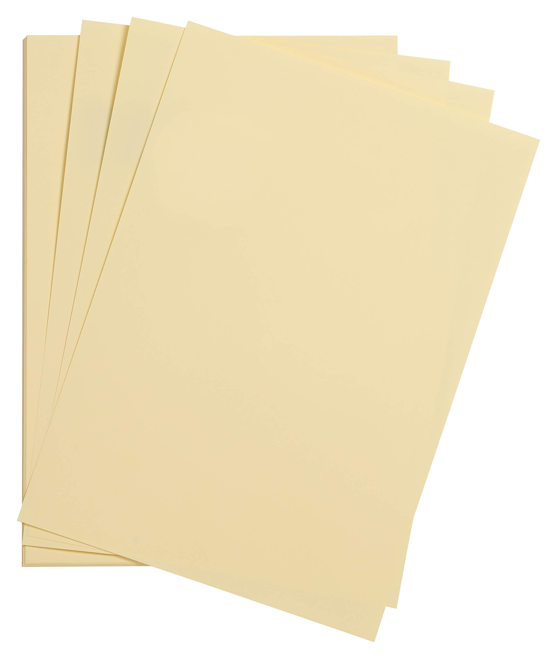Clairefontaine - Ref 975273C - Maya Smooth Coloured Drawing Card (Pack of 25 Sheets) - 185gsm - A4 (29.7 x 21cm) - Cream Colour - Deep Dyed, Acid Free, pH Neutral