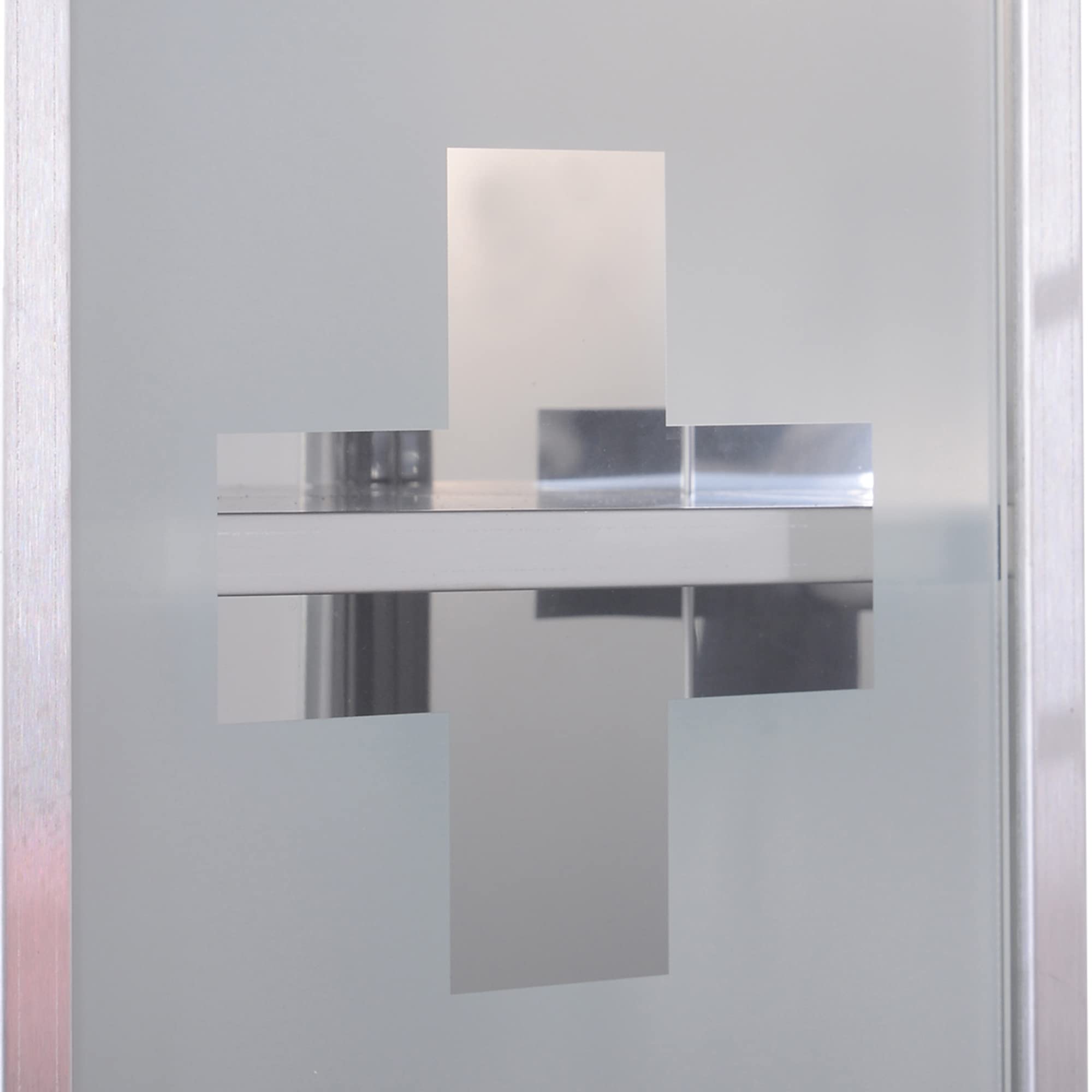 HOMCOM Armoire à Pharmacie 2 étagères 3 Niveaux verrouillable Porte Verre trempé dépoli Logo Croix 25L x 12l x 48H cm Acier INOX