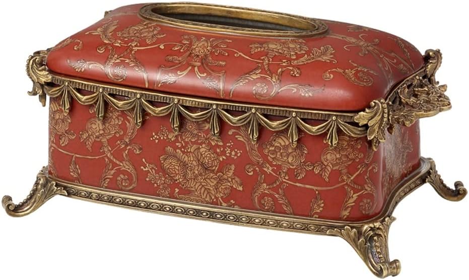 ティッシュボックスティッシュボックスセラミック象嵌銅ティッシュボックスリビングルームデスクトップレトロティッシュボックス家庭用高級テ