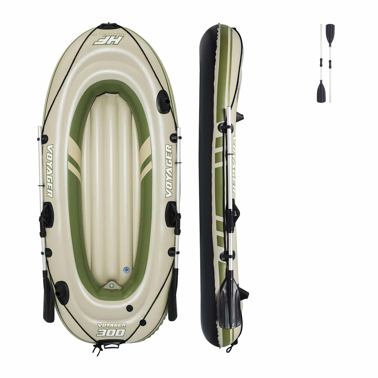 Bestway Hydro-Force Voyager 300 Set, Schlauchboot für Zwei Personen 65051-19 Mehrfarbig 335 x 335 cm