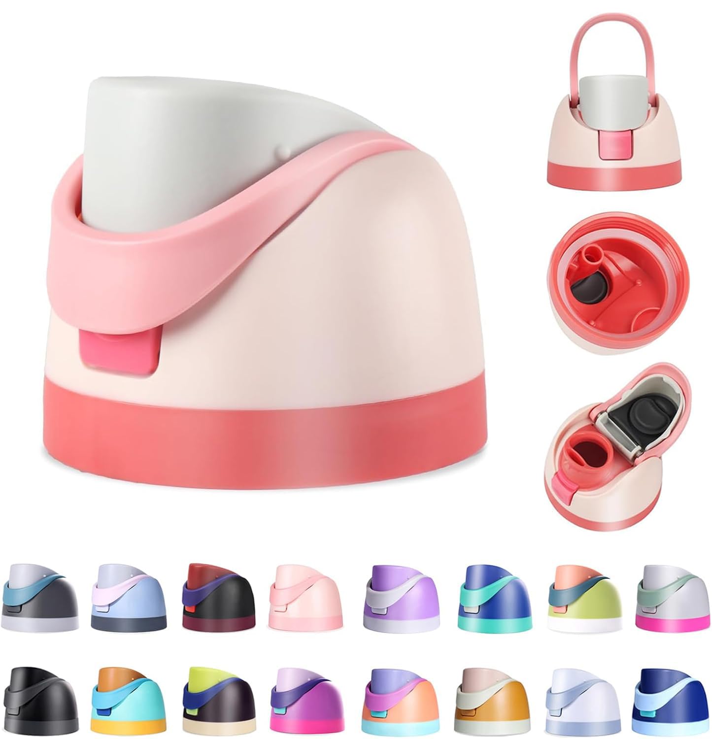 Branbox Replacement Lid for Owala Freesip, Compatible with Owala Cup 16oz 24oz 32oz 40oz, One Button Water Bottle Top Lid for Owala Freesip, Leakproof, BPA-Free, Pale Pink â image 1