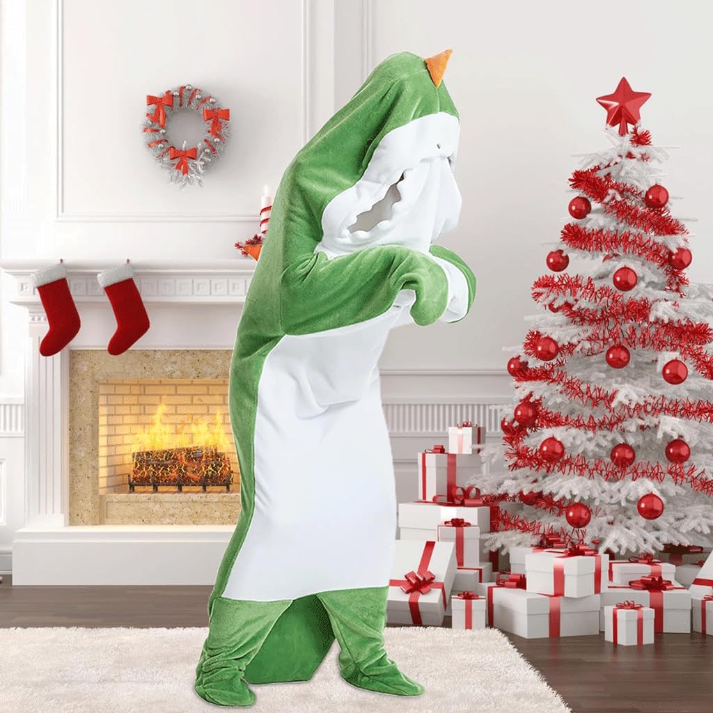 NALsa Manta con Capucha Manta de Franela Suave y acogedora | Saco de Dormir de Animales, Manta vestible de Dinosaurio, Regalos de Dinosaurios
