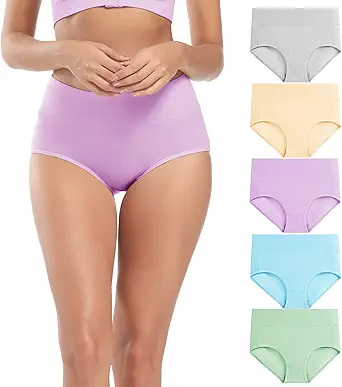 Molasus Women's Cotton Underwear High Waisted Full Coverage Ladies Panties (Regular & Plus Size)
