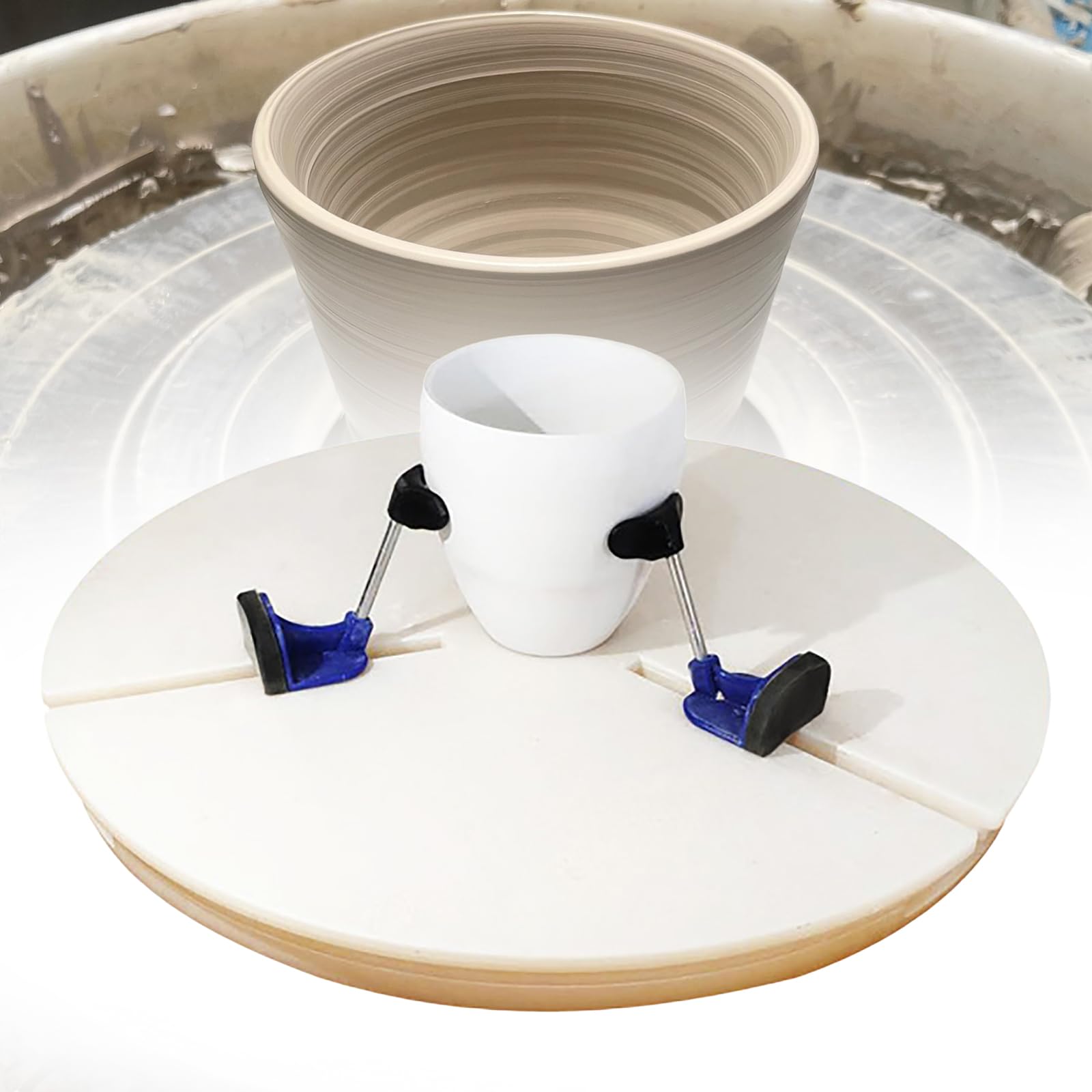 Strumento di centraggio in ceramica per lanciare ruote, morsetto girevole aggiornato con 3 supporti, diametro massimo di taglio 36 cm, robusto per studio e fai da te