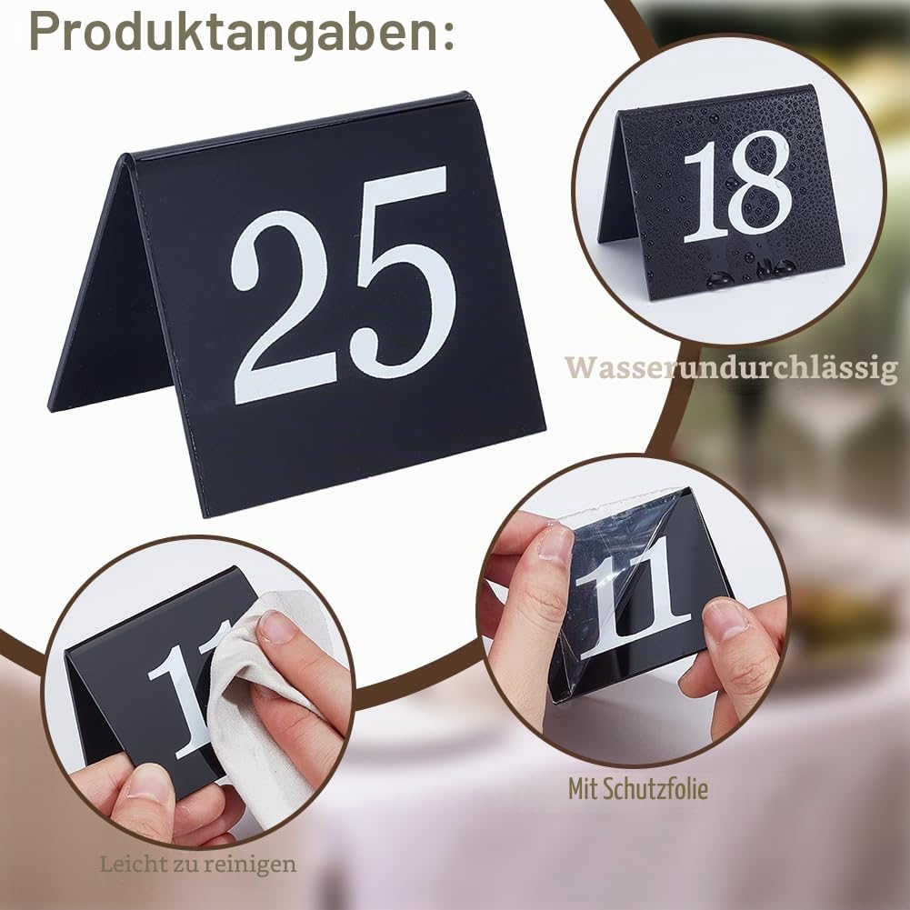 OLYCRAFT 50 Stück Acryl Tischnummernschilder Im Zeltstil 1 50 doppelseitige Schwarze Tischnummernschilder Acryl Zelt Tischnummernständer Schilder 5.3x6.3x4.9cm Für Hochzeitsfeiern Bankette Empfänge