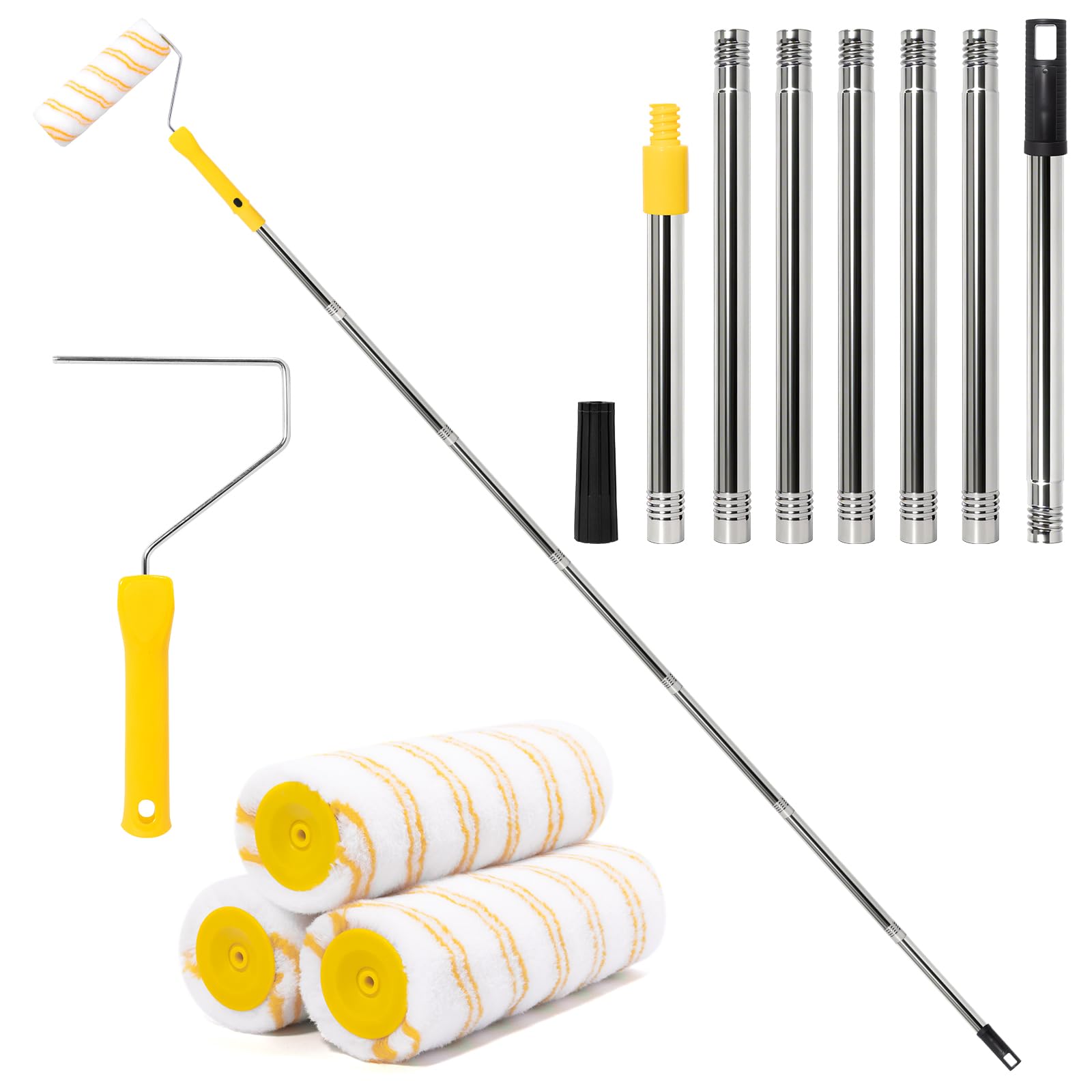 2.1M Paint Roller Extension Pole Extendable Paint Roller Removable Handles