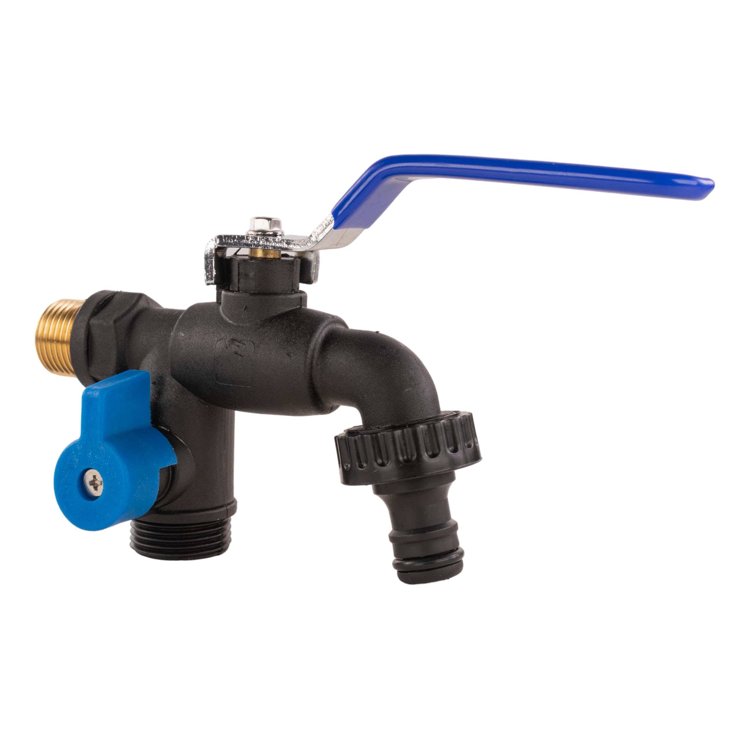 Garden Outside Tap 1/2 & 3/4 Quick Connector Hose Plug Various Models Lever (Double Lever Black, 1/2")