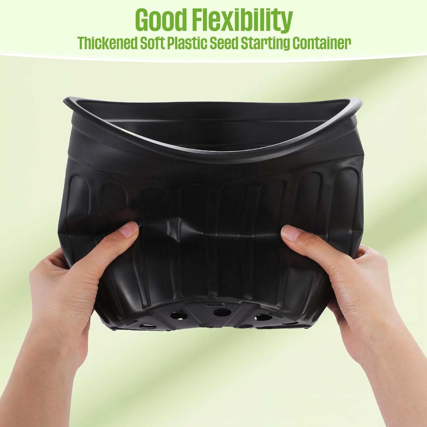 Ziliny 100 Pcs 3 Gallon Plant Nursery Pots Bulk Plastic Planter Flexible Flower Seedlings Pot with Drainage Hole Thickened Seed Starting Container for Flower Succulents Cuttings Transplanting