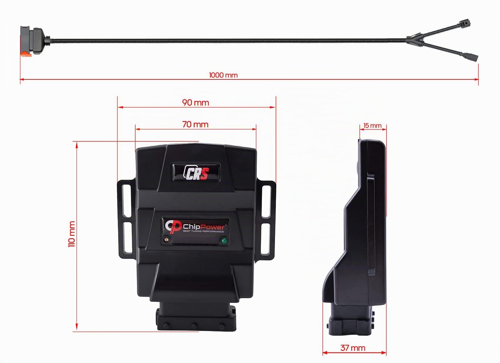 ChipPower Boitier Additionnel CRS pour la voiture Citroen C4 Mk1 I/Picasso 1.6 HDi 80 kW 109 CV 2004-2013 Chip Tuning Box de Plug&Drive Diesel plus de puissance Tuningbox