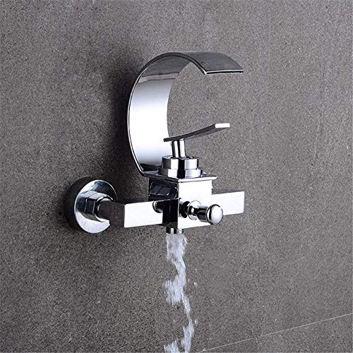 Système de douche cascade noir et mitigeur bain-douche mural à double commande pour salle de bain