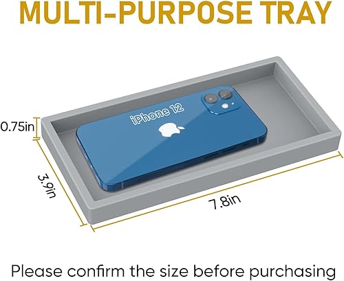 Miniatura 5 de EG-SIPRO Bandeja rectangular de silicona gruesa de alto grado para tocador de baño, bandeja dispensadora de jabón duradera inastillable para encimera