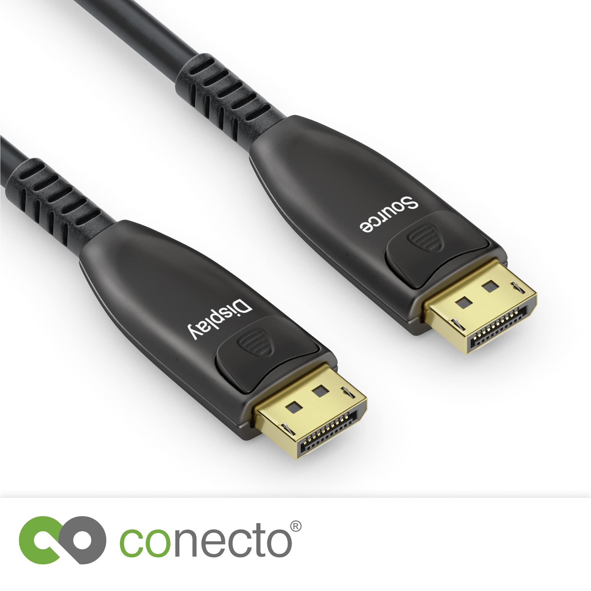 conecto DisplayPort 8K Glasfaser Premium AOC Extender Kabel, Hybridkabel (Glasfaser/Kupfer), schwarz, 50m