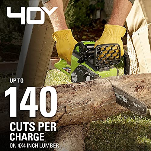 Image of Greenworks 40V 16 inch Brushless Cordless Chainsaw (Great For Tree Felling, Limbing, Pruning, and Firewood / 75+ Compatible Tools), Tool Only
