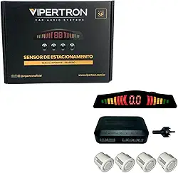 Sensor Estacionamento Ré Display Visor Led Branco 4 pontos 18.5 mm Traseiro Viperton