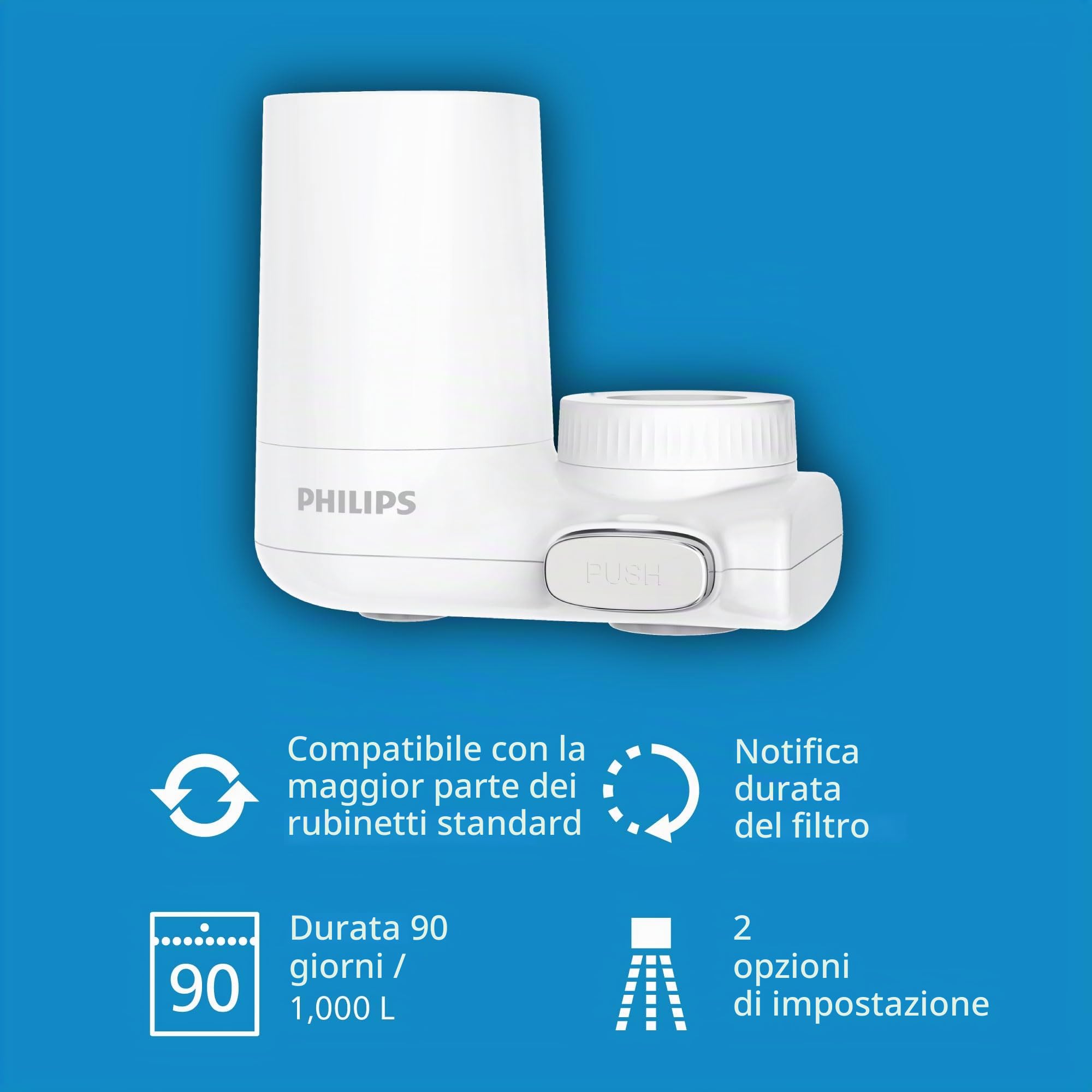 Philips X-Guard AWP3703 Filtraggio per rubinetto, Capacità di filtrazione 1000L & Filtro Micro X-Clean instantaneo, AWP225/24, Cartuccia filtrante, 3 pezzi