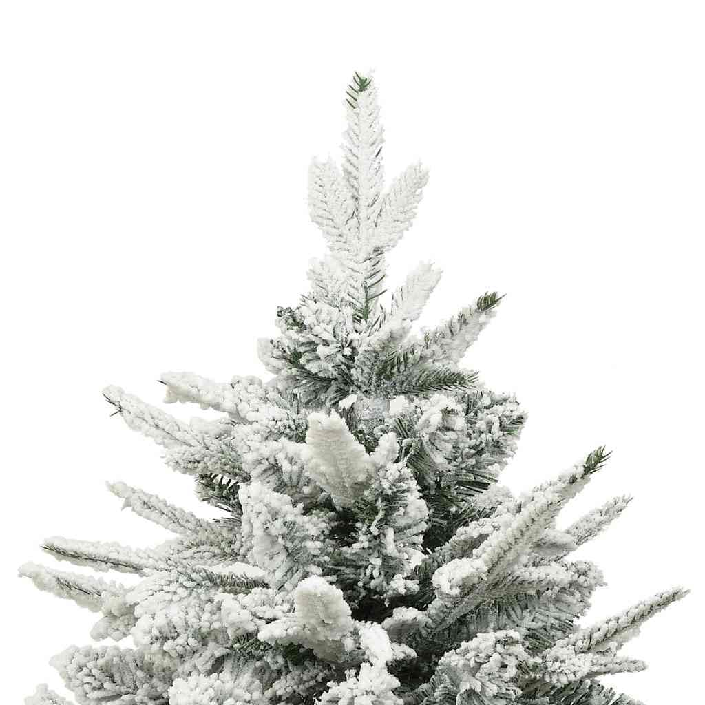 Künstlicher Weihnachtsbaum beschneit Grün 210 cm mit 120 cm Durchmesser, 248 PE Spitzen, 957 PVC Spitzen, Stahlständer, naturgetreu für Wohnzimmer, Garten, Büro, Winter Dekoration