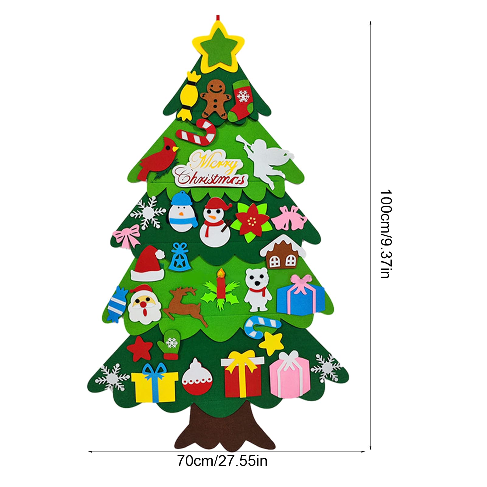 フェルトオーナメント付きクリスマスツリー 楽天市場】クリスマスツリー DIY フェルトツリー 子供 壁掛け