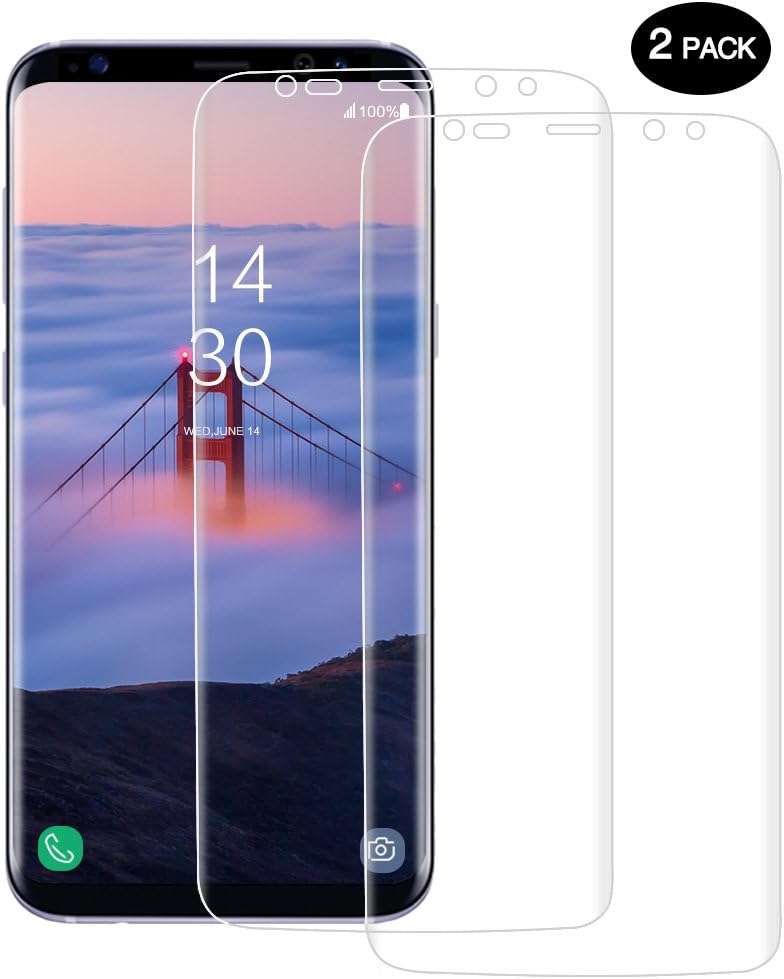 Samsung Galaxy S8 Plus Screen Protector [Full Coverage], Set of 2 Cuxus Samsung Galaxy S8 + Clear Screen Protector HD Ultra Bubble Free, Easy Installation, Anti-Fingerprint, HD Quality