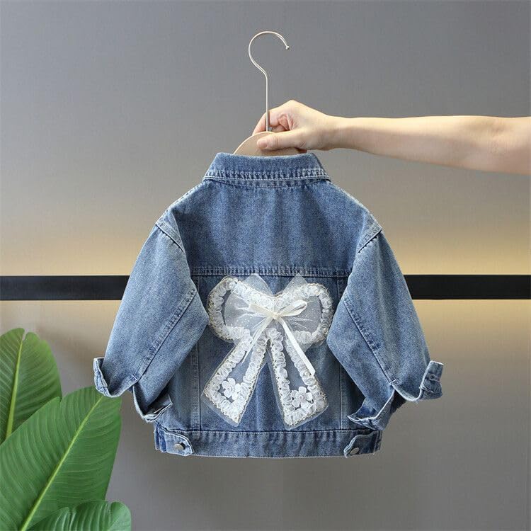 1-9Years Little&Big Girls' Butterfly Embroidery Denim Jackets Kids Classic Blue Jean Jacket Toddler Outerwear Coat2