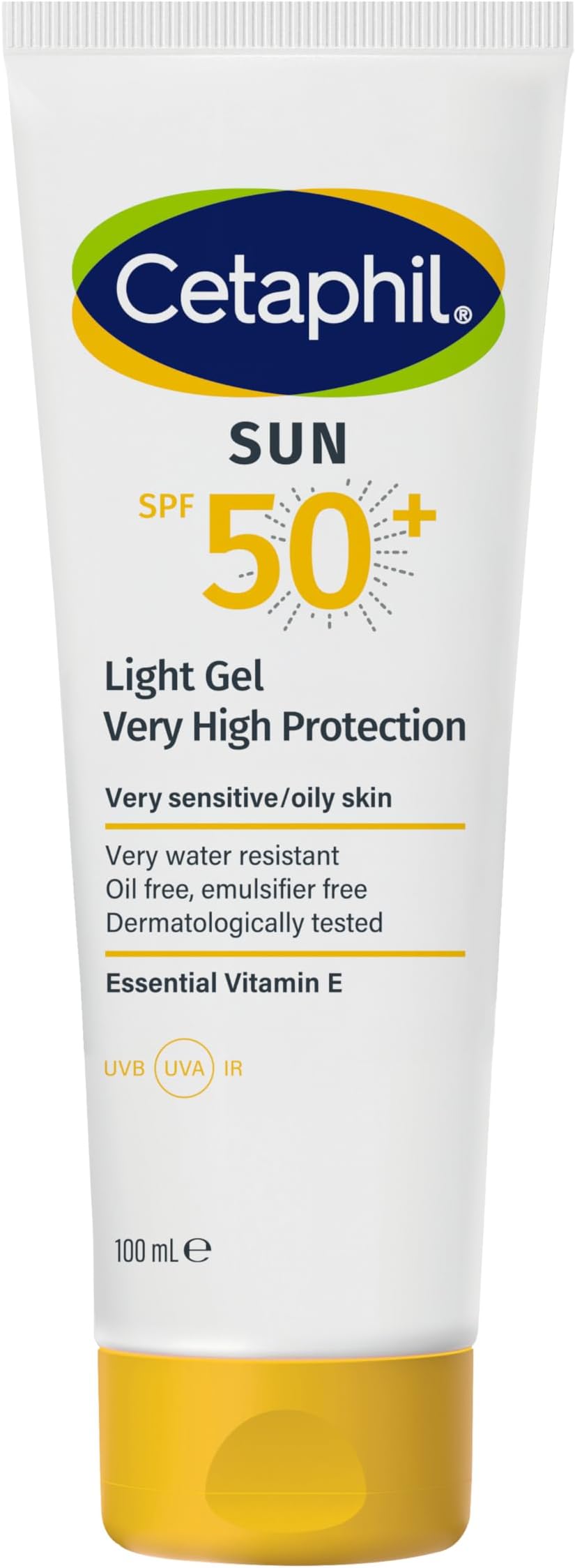 Sun SPF 50+ Gel Sunscreen| Face & Body | Men & Women | Oily and Very Sensitive Skin | Very Water Resistant | Unscented| Vit E | 100ml | Dermatologist tested & Recommended