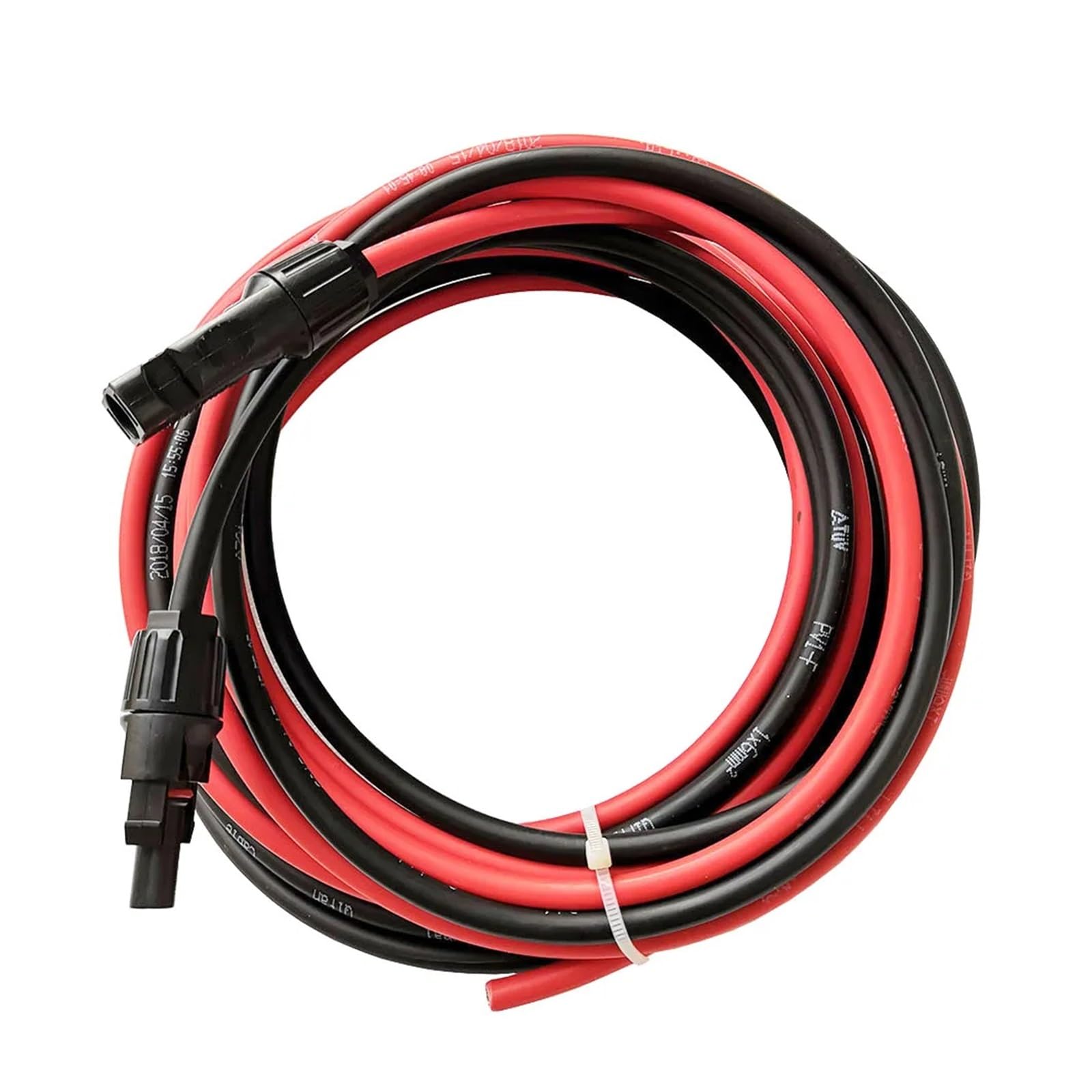 Cavo fotovoltaico Cavo Solare da 1 Metro a 5 Metri, 1 Paio, 6 mm² (10 AWG), Cavo conduttore in Rame fotovoltaico Rosso o Nero, Cavo di prolunga connettore Maschio e Femmina.(2M)
