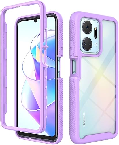 Funda para Honor X7a 4G, anticaídas y absorción de golpes para Honor X7a 4G RKY-LX1 RKY-LX2  Play 7T 5G RKY-AN10, color morado