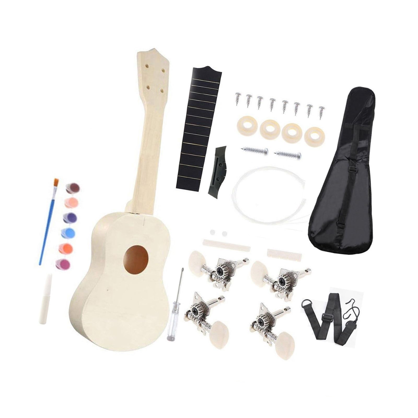 21 Cal Drewno Świerkowe Początkujący Dorosły DIY Ukulele Ręcznie Montowany Instrument Smyczkowy Ukulele Dla Dorosłych