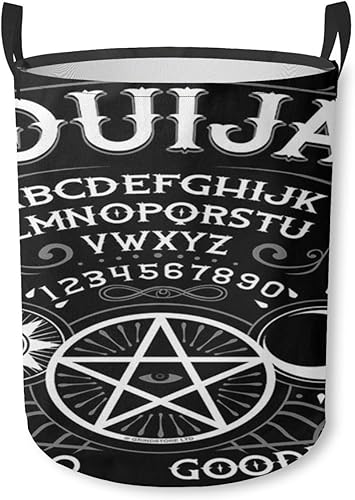 Cesta de lavandería con letreros de hojalata Ouija Spirit Board Ouija, cesta de almacenamiento plegable para baño, habitación, decoración del hogar